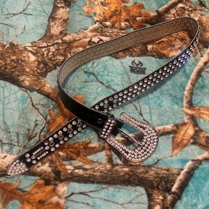 B.B. Simon Black Belt with Silver Studs